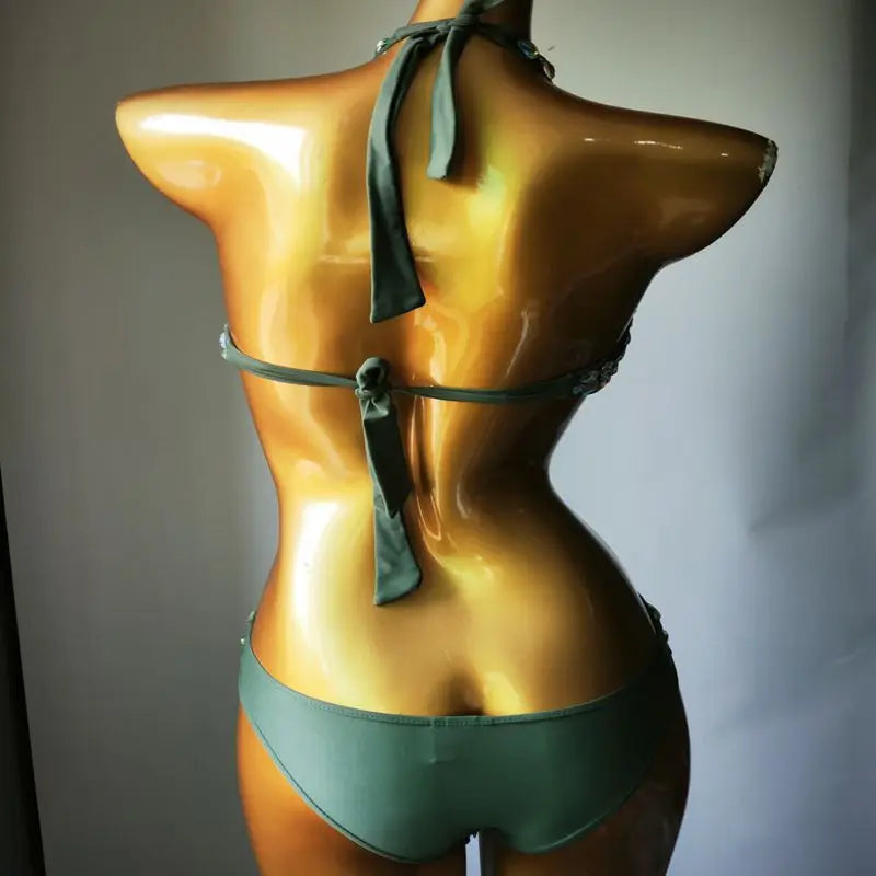 Sexy Backless Rhinestones Beaded Bodysuit Nightclub DJ Pole Dance Crystal Leotard Dancer Party Rave Stage Performance Costume