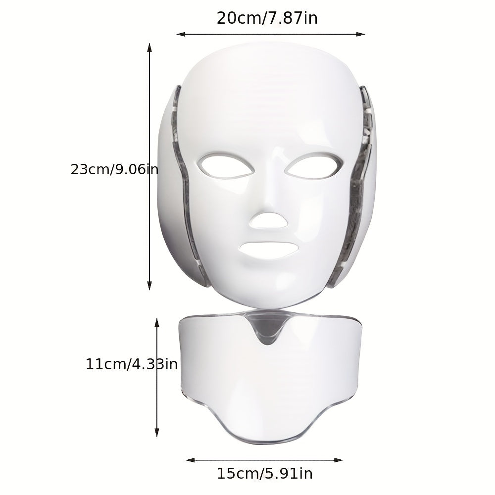 Led Face Mask Light Care 7 Color Facial Skin Care Mask For Face And Neck Holiday Gift For Women