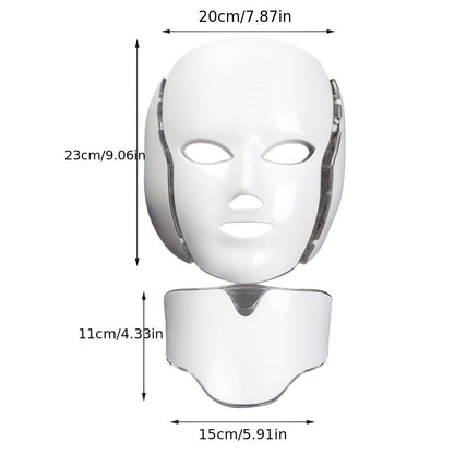 Led Face Mask Light Care 7 Color Facial Skin Care Mask For Face And Neck Holiday Gift For Women