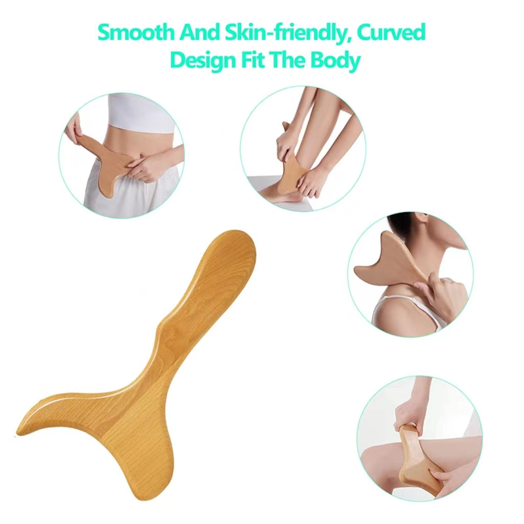 1pc Ergonomic Fish Tail Shaped Wooden Massage Tool - Relaxes Whole Body Muscles, Multifunctional for Neck, Back, Shoulder, and Leg Massage - Perfect for Home Use, Self-Care, and Relaxation