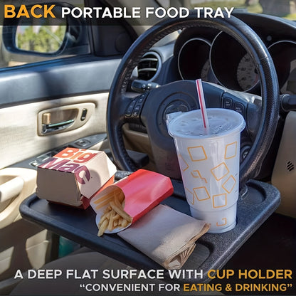 Premium Multifunction Car Steering Wheel Tray - Versatile Portable Table for Eating, Working & Storing - Perfect Workstation on Wheels, Fits Most Cars