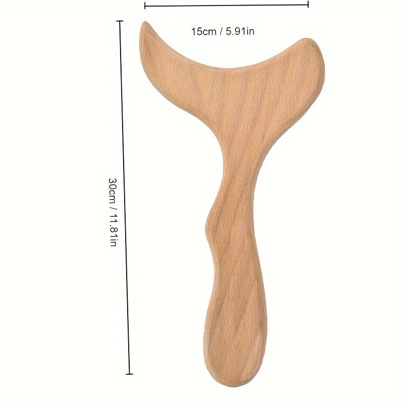 1pc Ergonomic Fish Tail Shaped Wooden Massage Tool - Relaxes Whole Body Muscles, Multifunctional for Neck, Back, Shoulder, and Leg Massage - Perfect for Home Use, Self-Care, and Relaxation