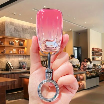 Car Keychain Cover for Toyota, with Rhinestone Keychain, Soft Key Full Protection Cover, Gift