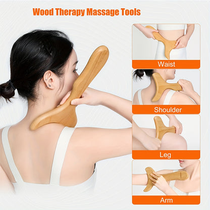 1pc Ergonomic Fish Tail Shaped Wooden Massage Tool - Relaxes Whole Body Muscles, Multifunctional for Neck, Back, Shoulder, and Leg Massage - Perfect for Home Use, Self-Care, and Relaxation