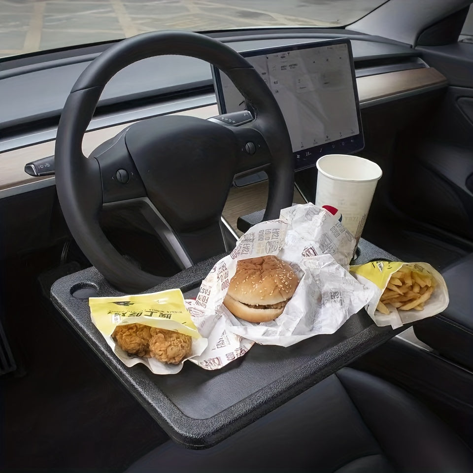 Premium Multifunction Car Steering Wheel Tray - Versatile Portable Table for Eating, Working & Storing - Perfect Workstation on Wheels, Fits Most Cars