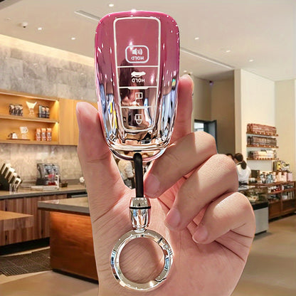 Car Keychain Cover for Toyota, with Rhinestone Keychain, Soft Key Full Protection Cover, Gift