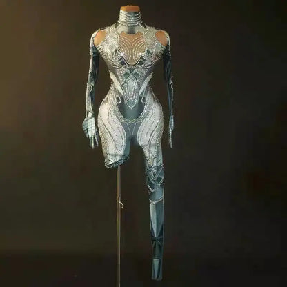 New mechanical jumpsuits, professional dance outfits, bar, club, birthday party, dinner