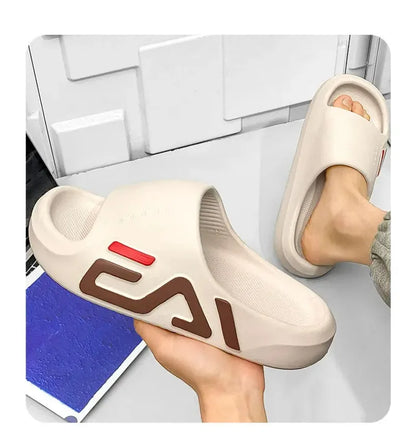 Extra-thick Sole Men Soft Air Cushion Casual Slippers EVA Sandals Fashion Flip Flops Outdoor Summer Seaside Beach Shoes