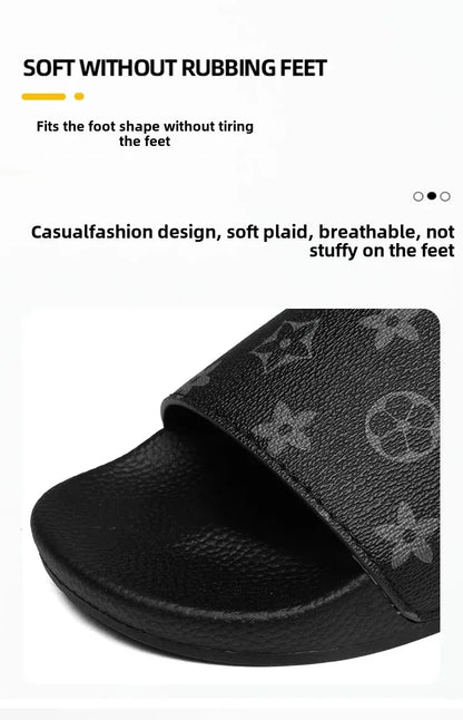 European Style Men's Slippers 2024 Summer Outdoor Plus Size Soft Bottom Casual One-Piece Sandals Rubber Sole Men's Flip Flops