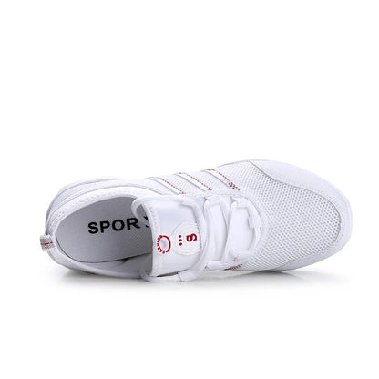Breathable Women's Jazz Shoes Lace-up Modern Dance Shoes Lady Comfortable Air Cushion Platform Sneakers for Dancing Walking