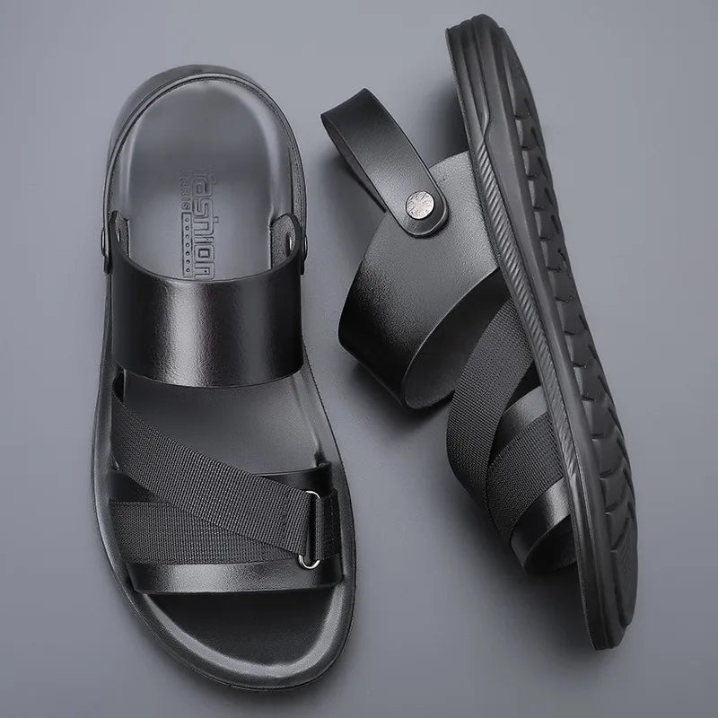 Slippers Outdoor Summer Wear-resistant Anti-slip Joker Trend Soft-soled Men's Casual Shoes.