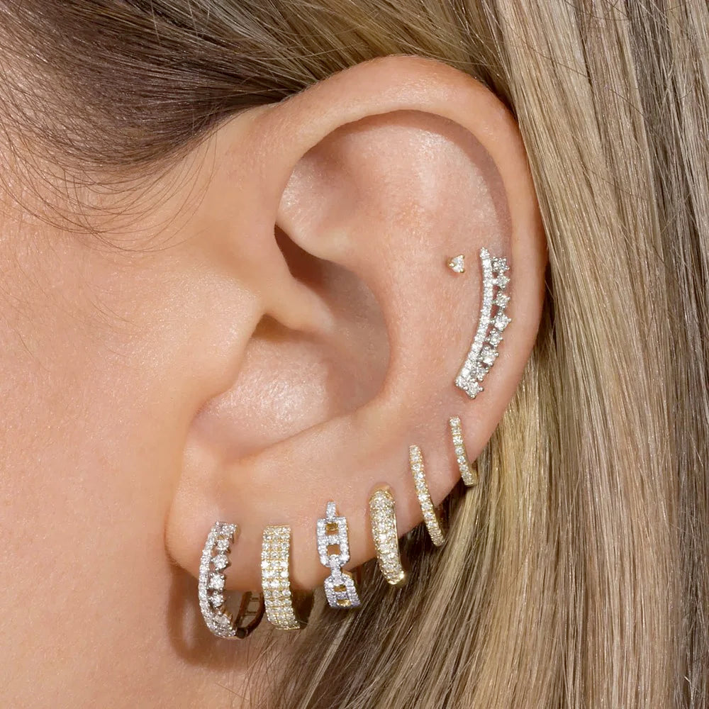 Designer Ear Cartilage Piercing Helix Daith Earrings for Women 1pc Screw Stainless Steel Crystal Earbone Earing on Ear Jewelry
