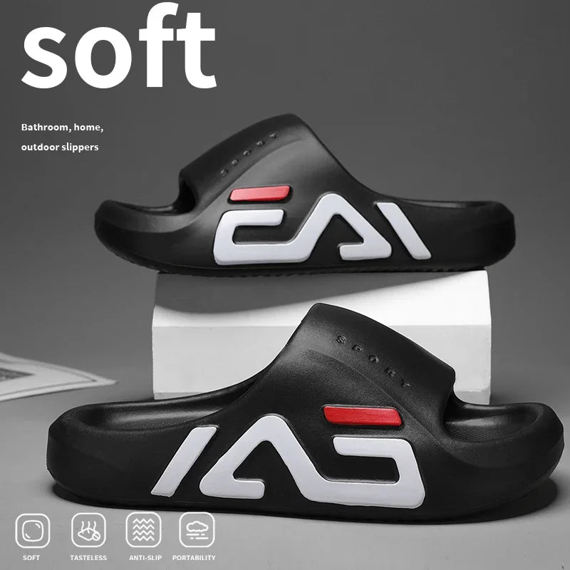 Extra-thick Sole Men Soft Air Cushion Casual Slippers EVA Sandals Fashion Flip Flops Outdoor Summer Seaside Beach Shoes