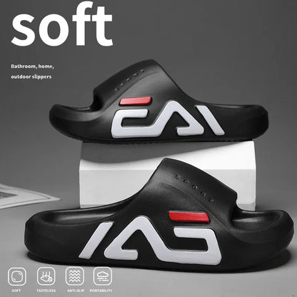 Extra-thick Sole Men Soft Air Cushion Casual Slippers EVA Sandals Fashion Flip Flops Outdoor Summer Seaside Beach Shoes