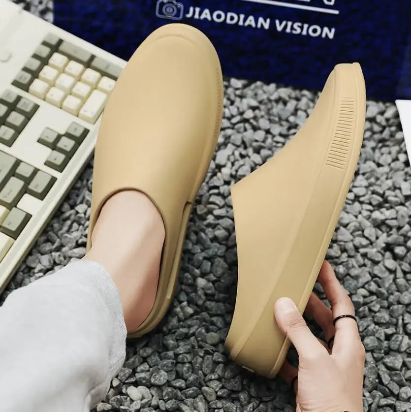 Classic Men's Solid EVA Summer Slippers High Quality Mens Casual Waterproof Shoes Men Slip-on Outdoor Slipper Man Beach Slides