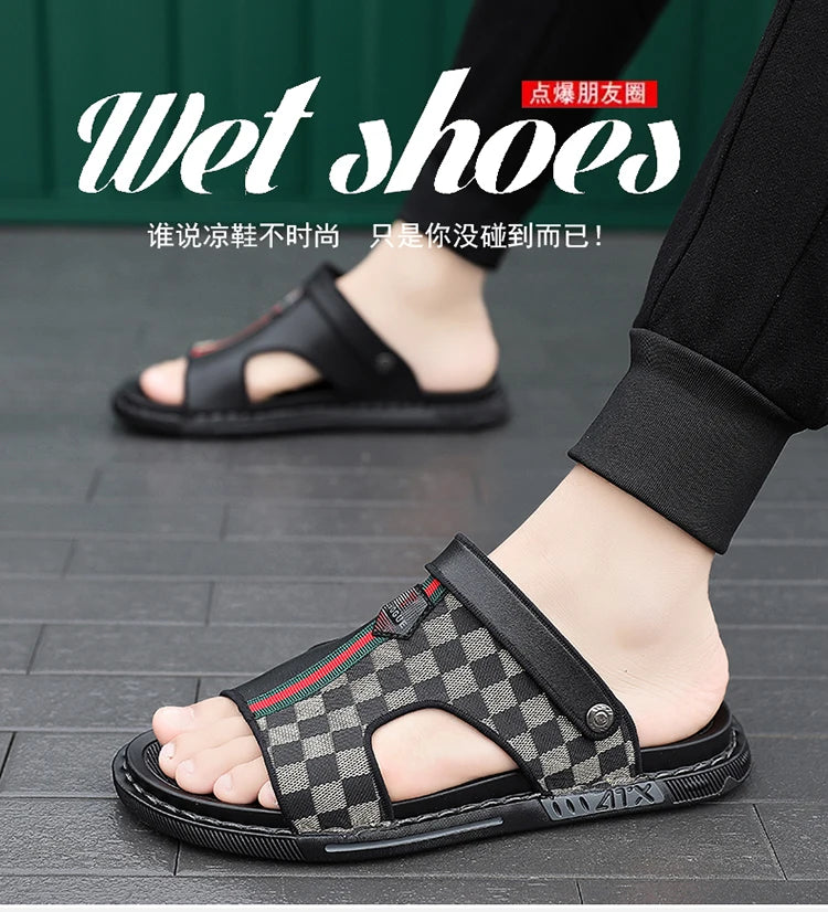 Men's Slippers Summer 2024 Beach Slippers High Quality Non-Slip Flip Flops Soft Sole Outdoor Indoor Slides Slippers Male