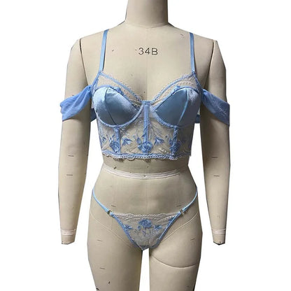 2025 New Design Women's Sexy Lace Lingerie Bikini Underwear Stylish Pushed Up Bra Set Hot Night Fliter Nightwear Cute Tutu Dress
