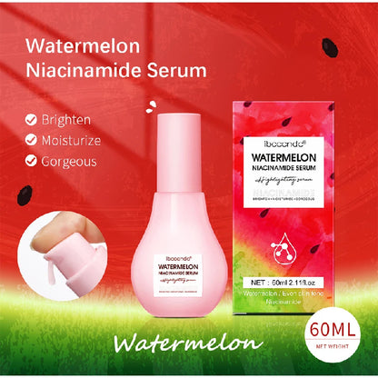 Watermelon Glow Niacinamide Facial Essence Hydrating Nourish Dew Drops Highlight Priming Liquid For Skincare 60ml Makeup Cream