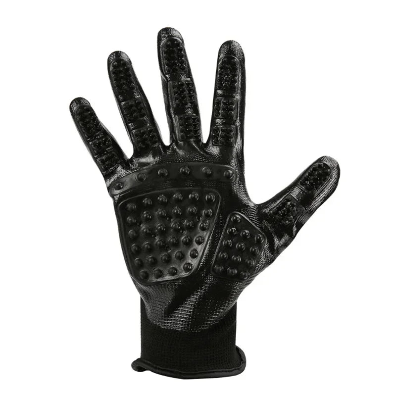 A Pair of Pet Bath Gloves Massage Clean Remove Floating Hair Pet Grooming Hair Removal Rubber Wear Resistant Non-Slip Pet Gloves