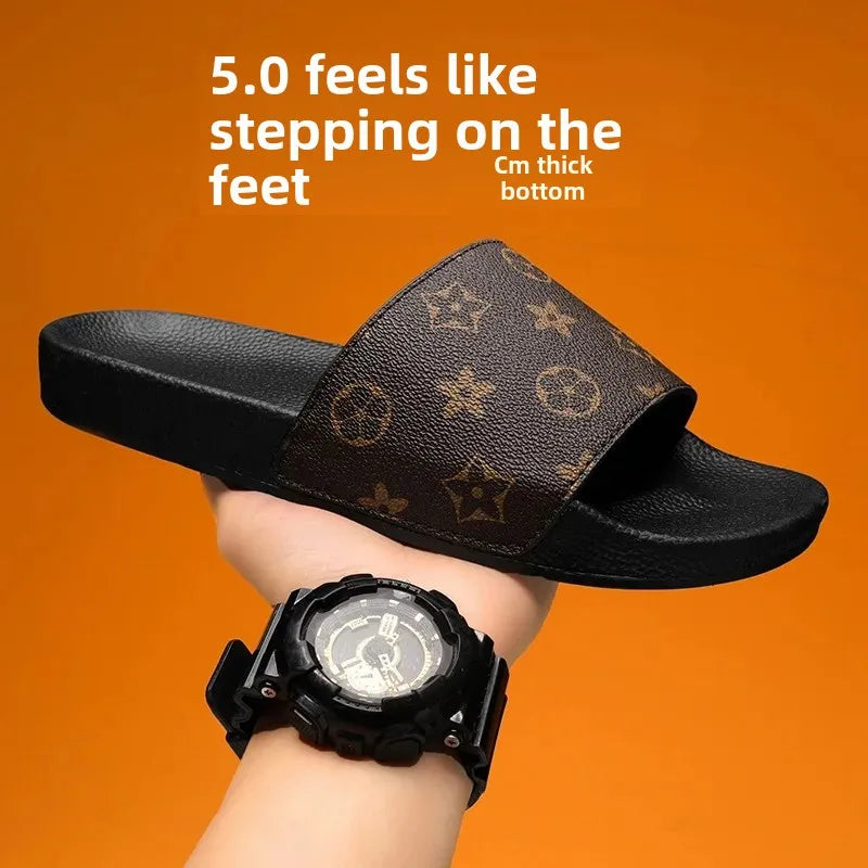 European Style Men's Slippers 2024 Summer Outdoor Plus Size Soft Bottom Casual One-Piece Sandals Rubber Sole Men's Flip Flops