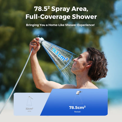 FLEXTAILGEAR Outdoor Camping TINY SHOWER IPX7 Waterproof Portable Electric Shower Pump for Outdoor and Home Cleaning