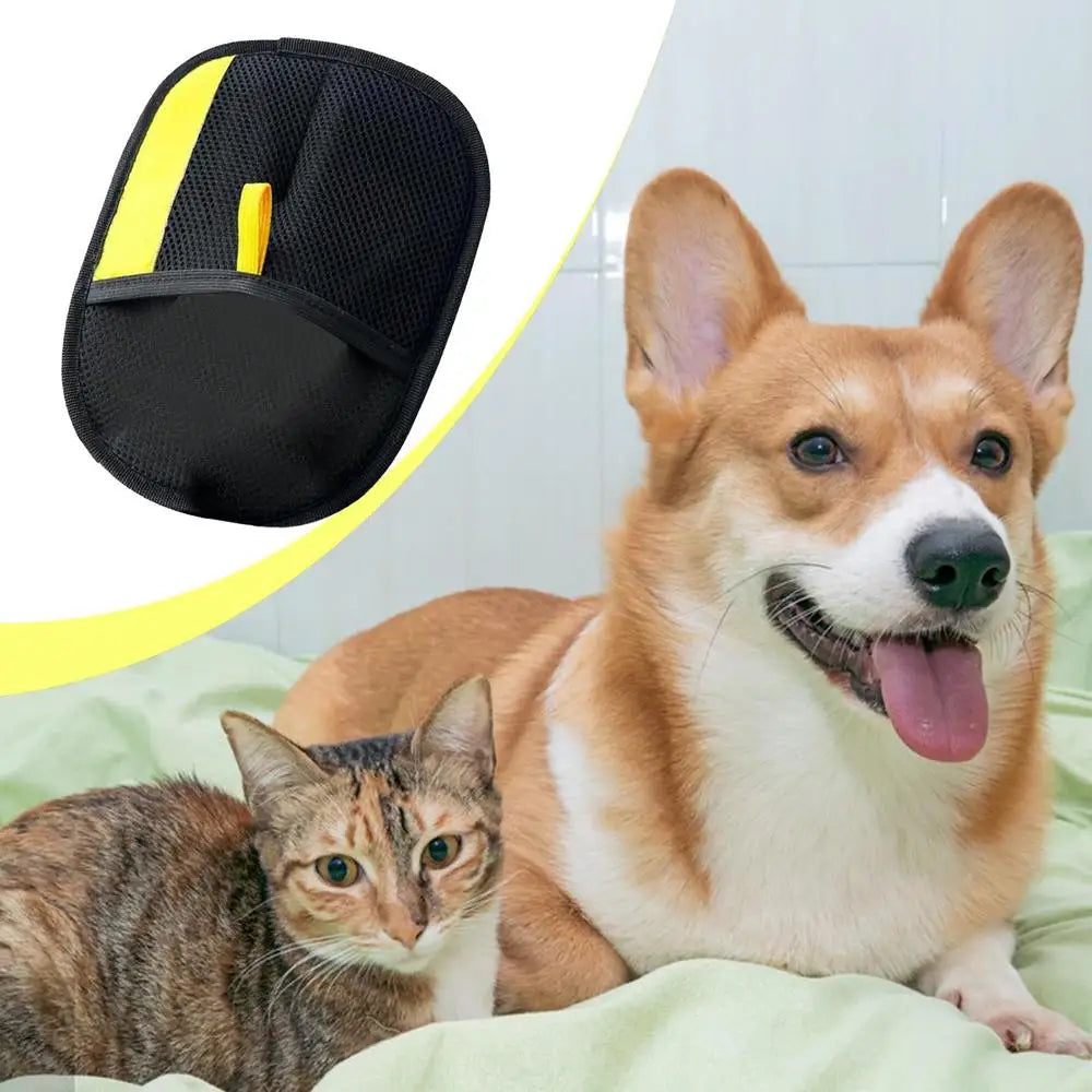 Pet Static Dedusting Brush Grooming Gloves Pet Hair Remover Brush Double-Sided Removing Dog Cat Hair Sofa Carpet Clothes