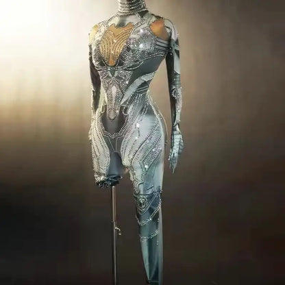 New mechanical jumpsuits, professional dance outfits, bar, club, birthday party, dinner