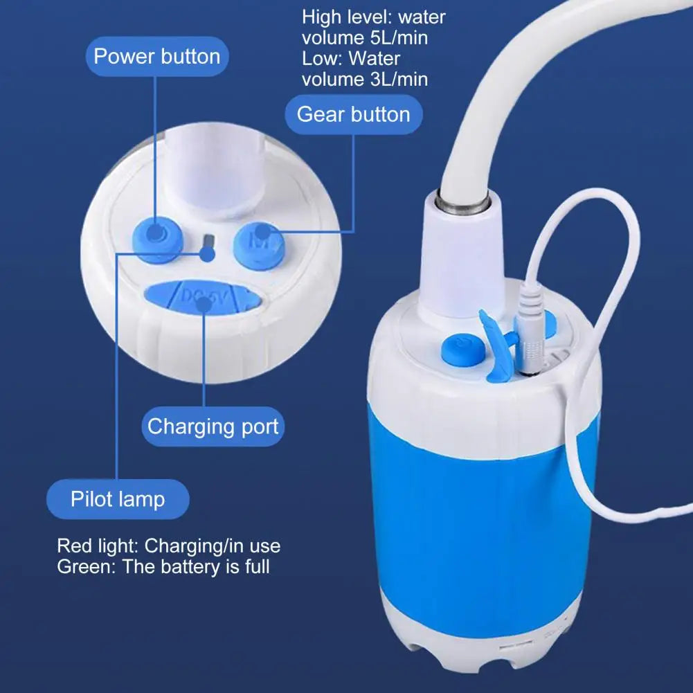 Portable Camping Shower Outdoor Camp Shower Pump,Upgrade Rechargeable Electric Shower Pump with Intelligent Digital Display