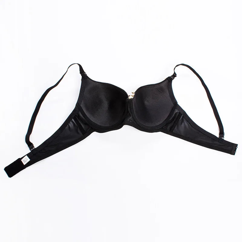 Black/Gold Rivets & Skeleton Hands Fashion Push Up Bras For Women Sexy Bralette Top y2k Goth Punk Bra Club Party Pole Dance Wear