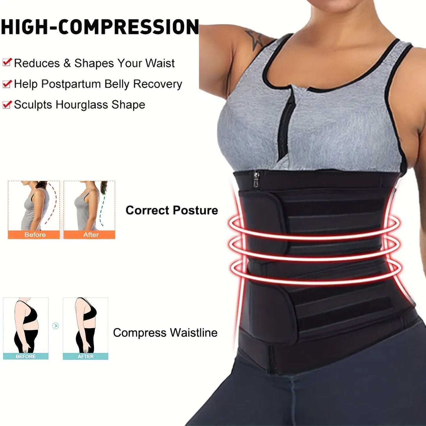 Order A Size Up, Breathable Neoprene Waist Trainer, Trimmer Belt, Body Shapewear For Women