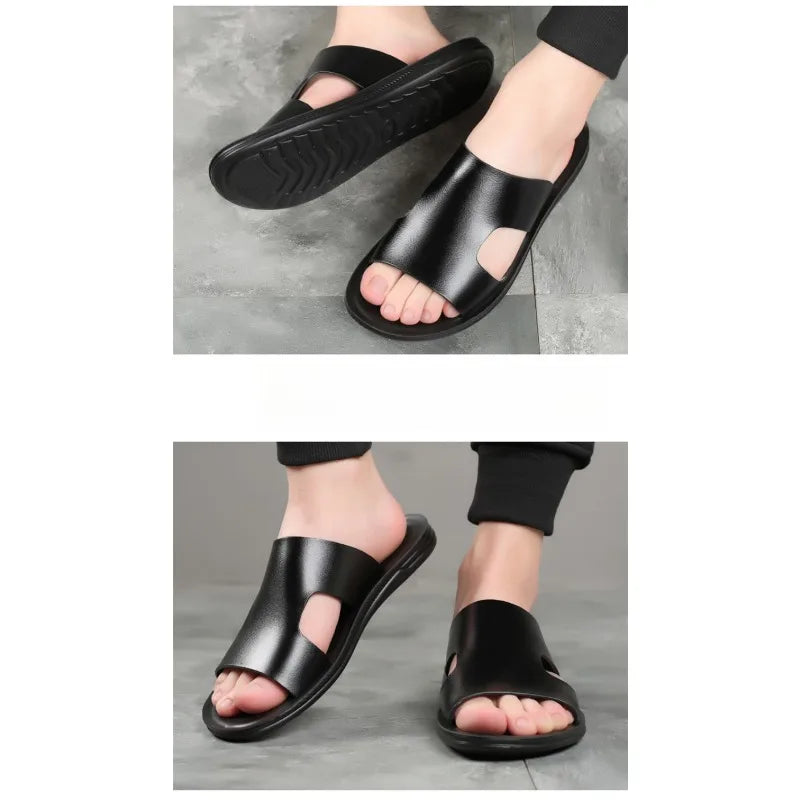 Slippers Outdoor Summer Wear-resistant Anti-slip Joker Trend Soft-soled Men's Casual Shoes.