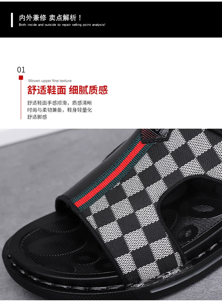 Men's Slippers Summer 2024 Beach Slippers High Quality Non-Slip Flip Flops Soft Sole Outdoor Indoor Slides Slippers Male