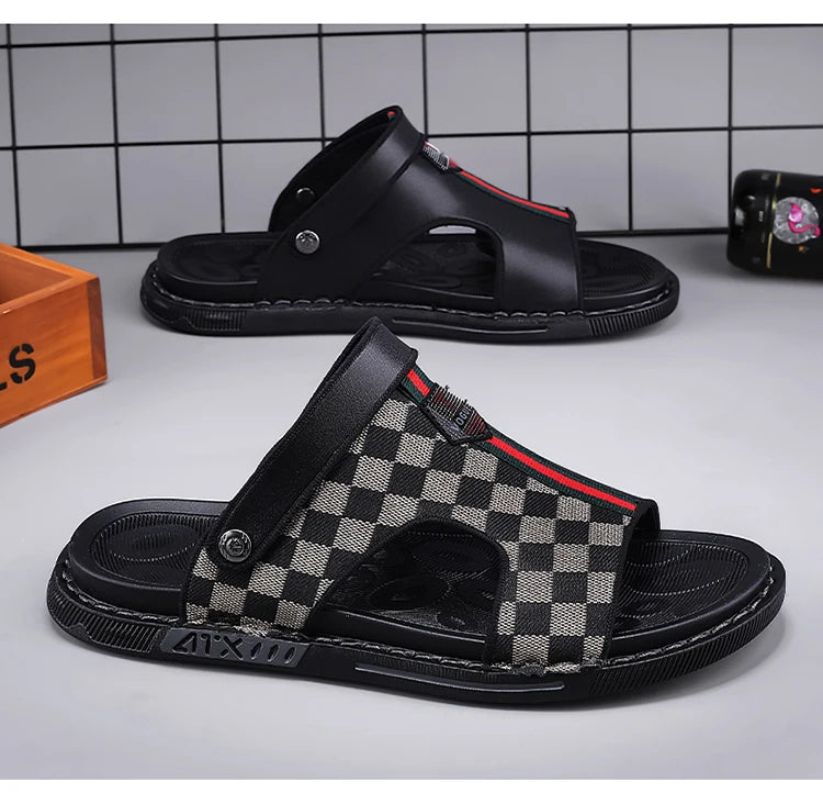 Men's Slippers Summer 2024 Beach Slippers High Quality Non-Slip Flip Flops Soft Sole Outdoor Indoor Slides Slippers Male