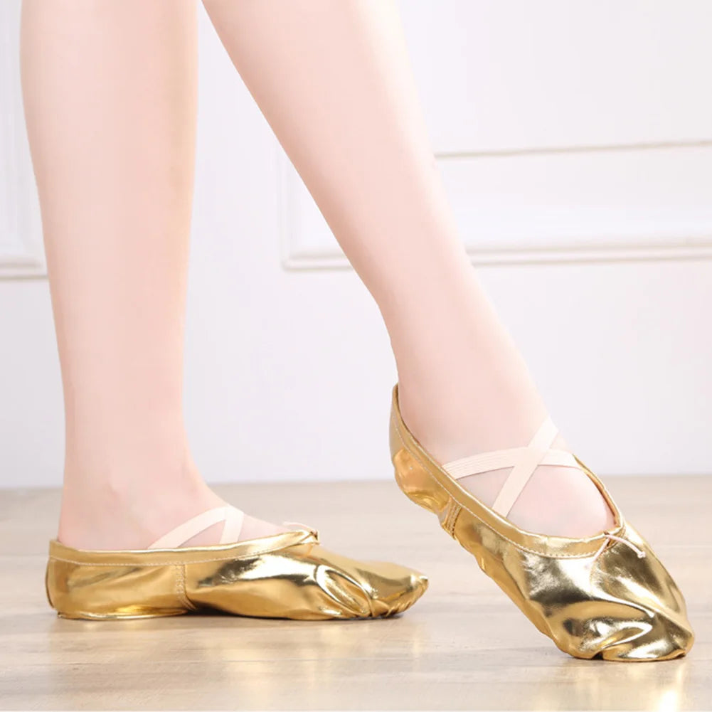 Princess Shining Girls Ballet Shoes Soft Sole Ballet Dance Slippers Ladies Ballerina Ballet Shoes Women Gymnastics Dance Shoes
