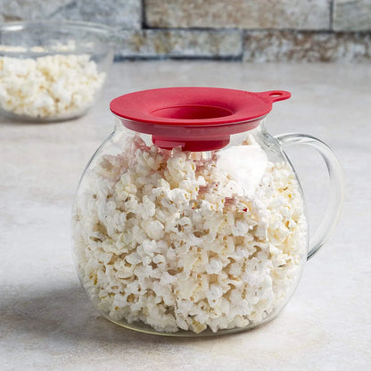 Micro-Pop Microwave Popcorn Popper with Temperature Safe Glass 3-in-1 Lid Measures Kernels and Melts Butter Made Without BPA