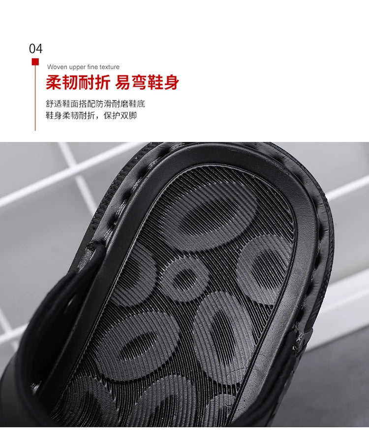 Men's Slippers Summer 2024 Beach Slippers High Quality Non-Slip Flip Flops Soft Sole Outdoor Indoor Slides Slippers Male