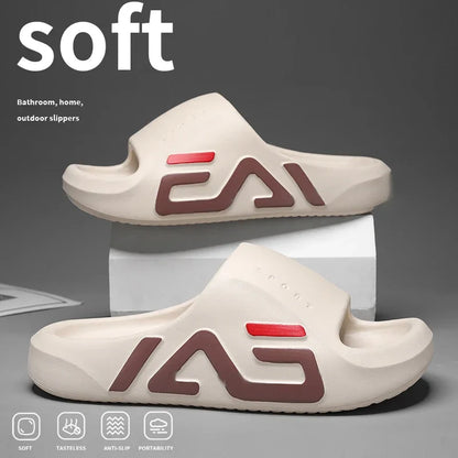 Extra-thick Sole Men Soft Air Cushion Casual Slippers EVA Sandals Fashion Flip Flops Outdoor Summer Seaside Beach Shoes