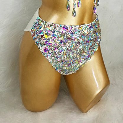 Belly Dancing Wire Bra Top High Waist Pants Samba Carnival Costume Set Hot Girl Nightclub Stage Dancer Wear festival outfit