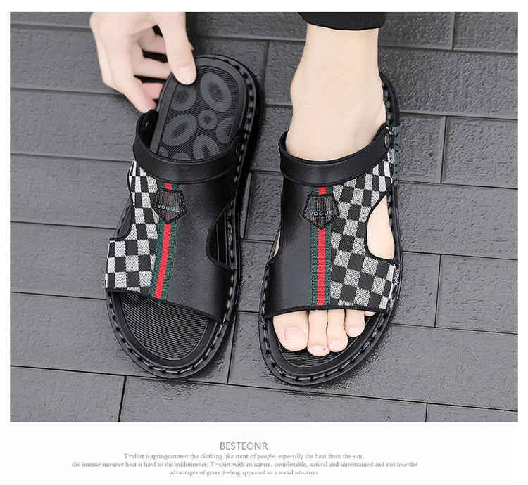 Men's Slippers Summer 2024 Beach Slippers High Quality Non-Slip Flip Flops Soft Sole Outdoor Indoor Slides Slippers Male