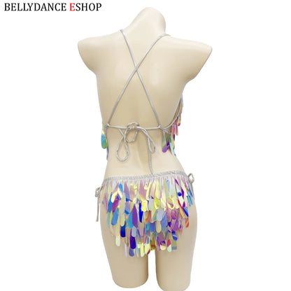 Sparkly Beaded One-Piece Bodysuit Sexy Party Show Club Wear Rave Nightclub Outfit gogo costume Stage Performance Dance Clothes