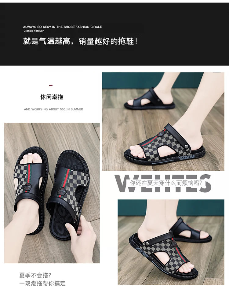 Men's Slippers Summer 2024 Beach Slippers High Quality Non-Slip Flip Flops Soft Sole Outdoor Indoor Slides Slippers Male