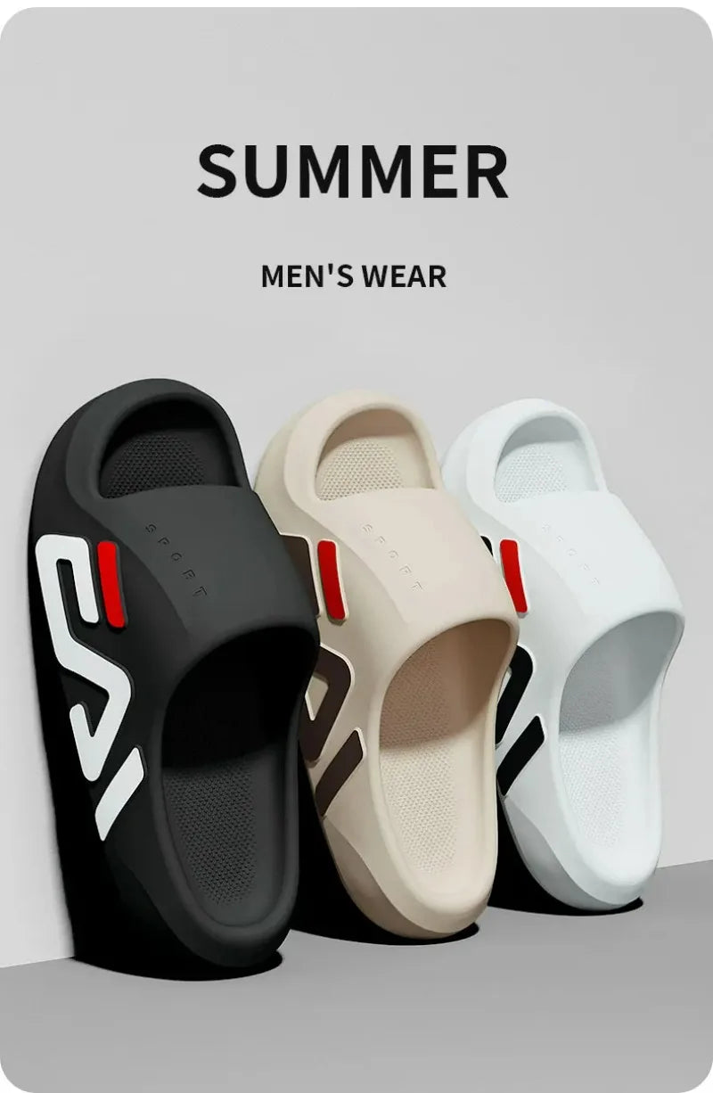 Extra-thick Sole Men Soft Air Cushion Casual Slippers EVA Sandals Fashion Flip Flops Outdoor Summer Seaside Beach Shoes