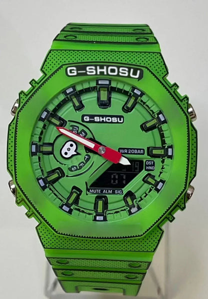 Comic Sport Electronic Unisex Watch Full Function LED Dual Display World Time Large Dial