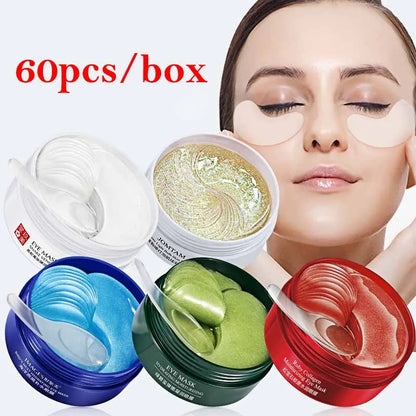 60pcs Collagen Eye Mask moisturizing Firming Anti Dark Circles Eyes Bags skincare Gel Masks Eyepatch Beauty Eye Patches