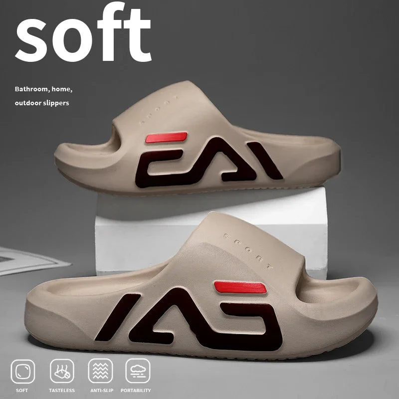 Extra-thick Sole Men Soft Air Cushion Casual Slippers EVA Sandals Fashion Flip Flops Outdoor Summer Seaside Beach Shoes