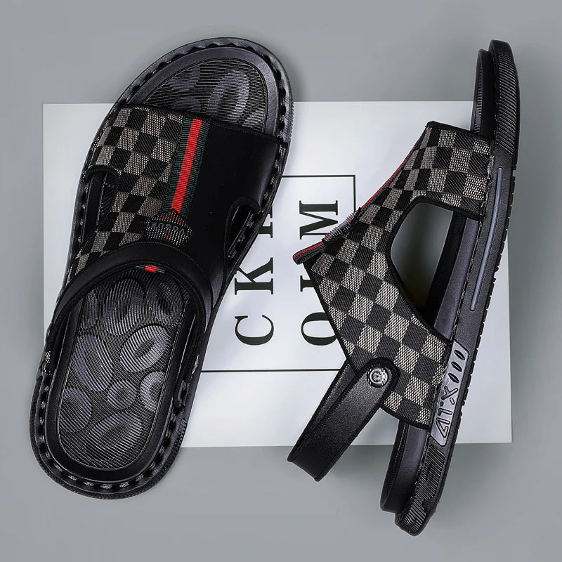 Men's Slippers Summer 2024 Beach Slippers High Quality Non-Slip Flip Flops Soft Sole Outdoor Indoor Slides Slippers Male