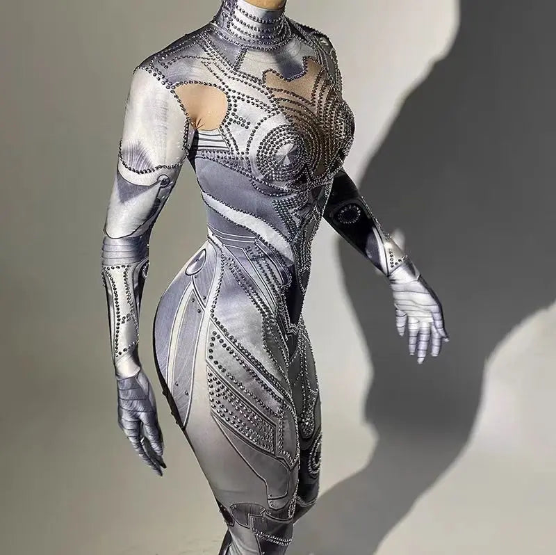New mechanical jumpsuits, professional dance outfits, bar, club, birthday party, dinner