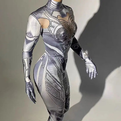 New mechanical jumpsuits, professional dance outfits, bar, club, birthday party, dinner