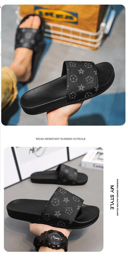 European Style Men's Slippers 2024 Summer Outdoor Plus Size Soft Bottom Casual One-Piece Sandals Rubber Sole Men's Flip Flops