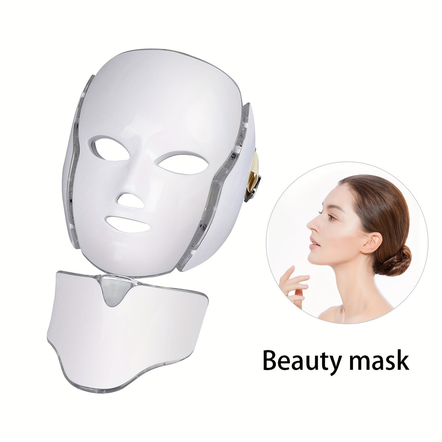 Led Face Mask Light Care 7 Color Facial Skin Care Mask For Face And Neck Holiday Gift For Women